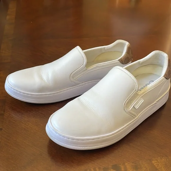COACH Walker Leather Slip-On Shoes sneakers white size 8.5 - Picture 14 of 16